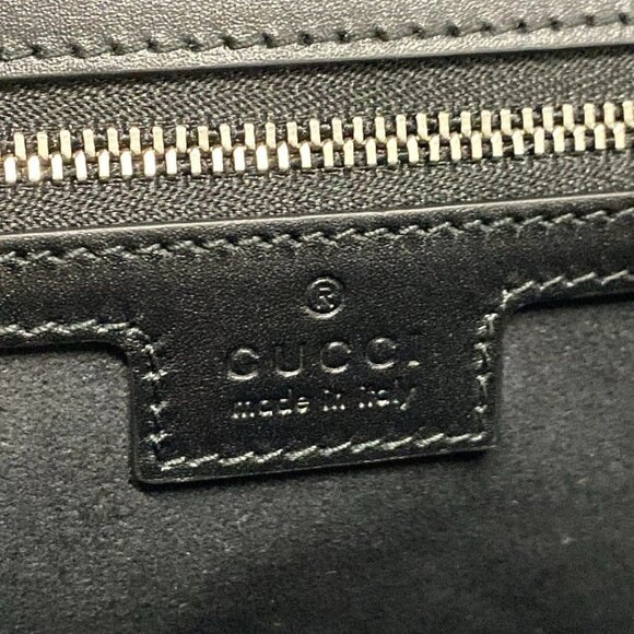 Auth GUCCI Petit GG 739721 Black Leather Handbag - Picture 7 of 16